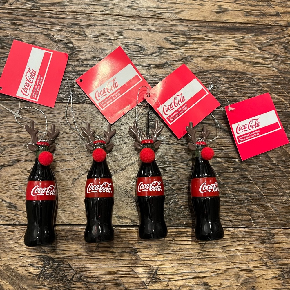 Set of 4 COCA-COLA REINDEER ORNAMENT